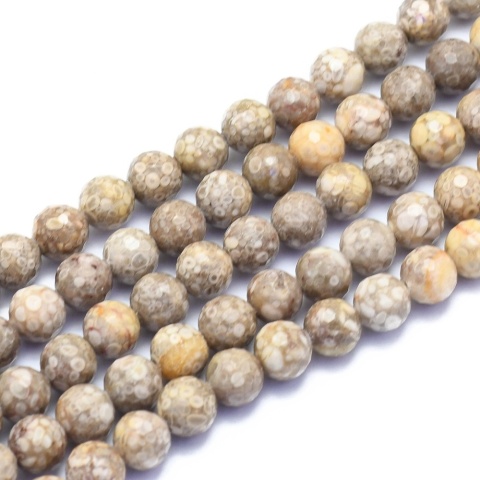 Koraliki naturalne, aragonit, fasetowane, 8mm, 5szt.