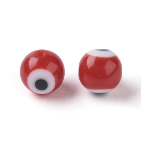Koraliki szklane, Lampwork Evil Eye, mieszane, 8mm, 20szt.