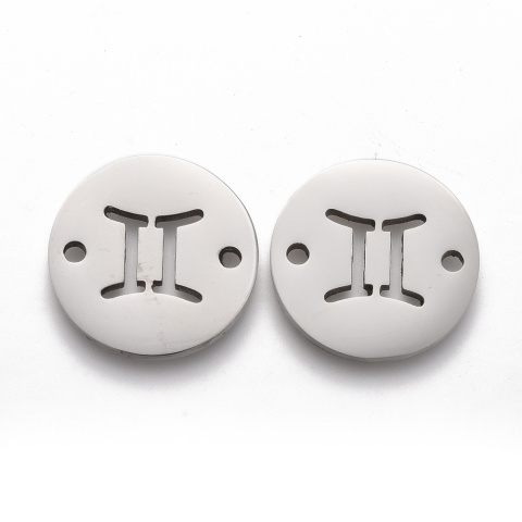 Łącznik znak zodiaku: bliźnięta 16x1,2mm, stal chirurgiczna Łącznik znak zodiaku: bliźnięta 16x1,2mm, stal chirurgiczna