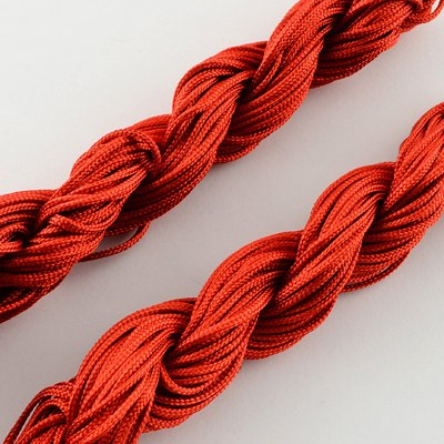 Nylonowy sznurek jubilerski, czerwony, 0,8mm, 18-20m do makramy Nylonowy sznurek jubilerski, czerwony, 0,8mm, 18-20m do makramy