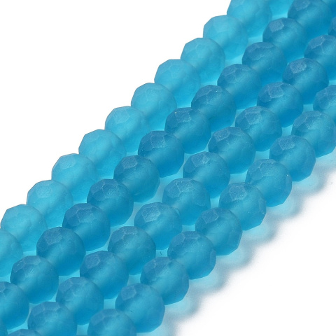Szklane koraliki, błękitne, 8mm, 63szt. Szklane koraliki, błękitne, 8mm, 63szt.