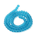 Szklane koraliki, błękitne, 8mm, 63szt. Szklane koraliki, błękitne, 8mm, 63szt.