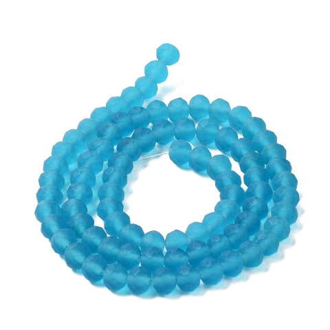 Szklane koraliki, błękitne, 8mm, 63szt. Szklane koraliki, błękitne, 8mm, 63szt.