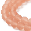 Szklane koraliki, łososiowe, fasetowane, 8mm, 63szt.