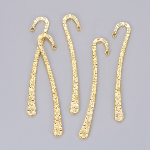 Zakładka do książek, metal, złoty, 124x20mm