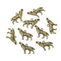 Zawieszka wyjący wilk, antyczny brąz, 26x18mm Zawieszka wyjący wilk, antyczny brąz, 26x18mm