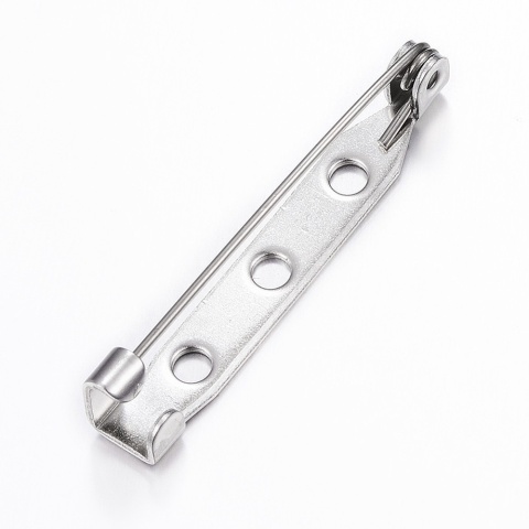 Baza do broszki 31,5x6,5mm, Stal szlachetna, 2szt.