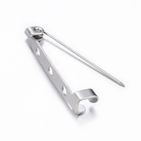 Baza do broszki 31,5x6,5mm, Stal szlachetna, 2szt.