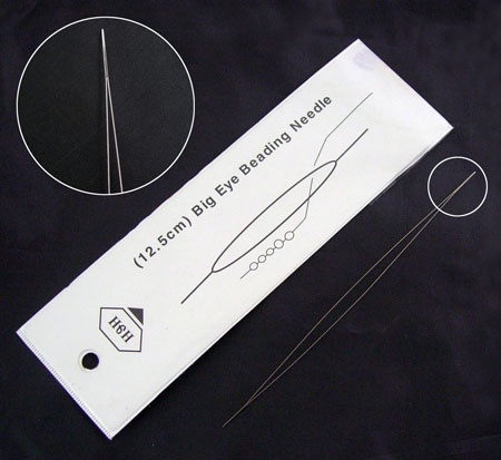 Igła do nawlekania koralików "Big eye", 100mm Stal szlachetna