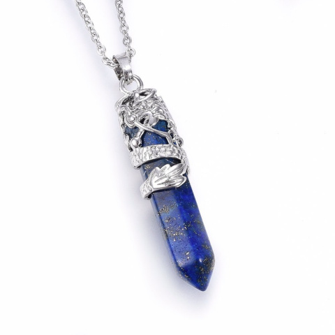 Naszyjnik Lapis Lazuli 50cm zawieszka Smok Naszyjnik Lapis Lazuli 50cm zawieszka Smok